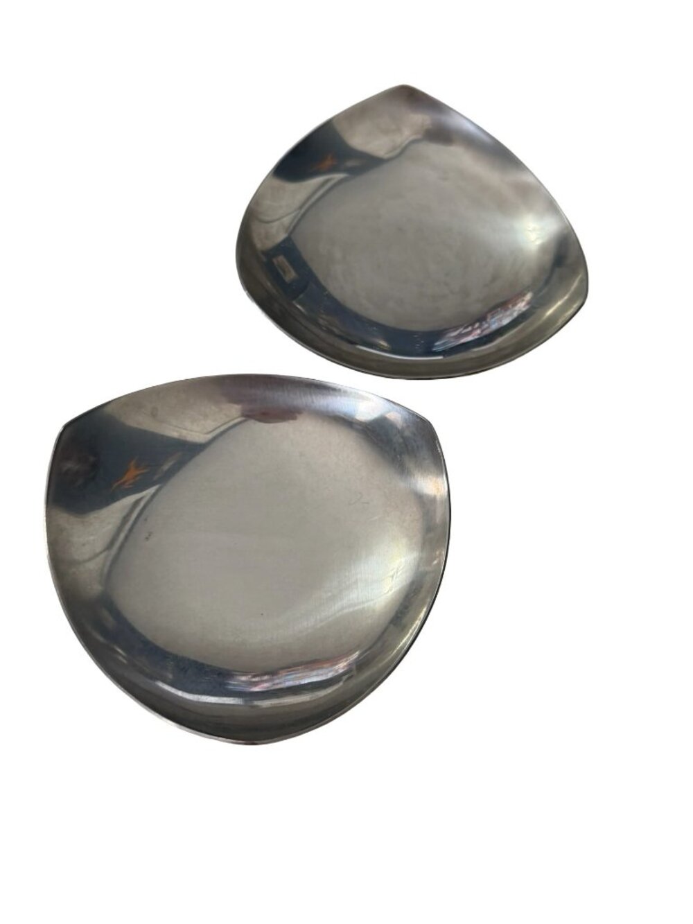 Vintage Danish Modern 18/8 Stainless Steel Candle Holders Pair MCM Denmark 3"